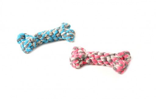 [BR_178126] Dogtoy knoop katoen been 8 cm blauw/roze