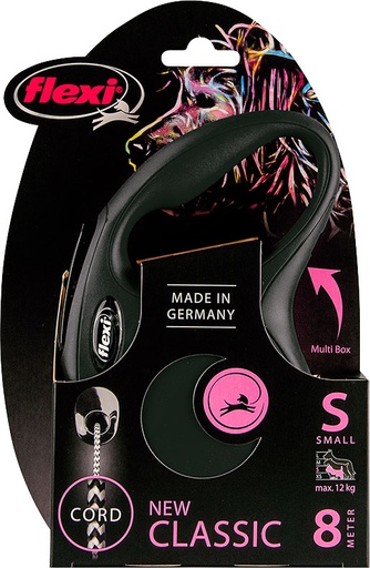 [020 8165] Flexi classic cord S zwart 8 meter