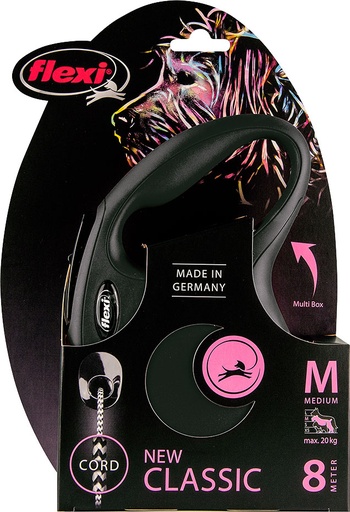[020 8175] Flexi classic cord M zwart 8 meter