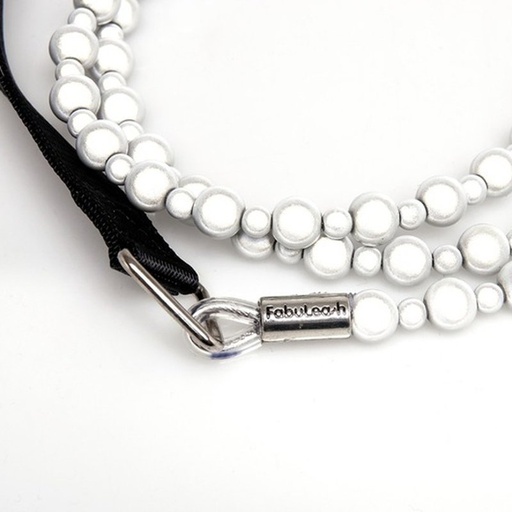 [BR_178550] Hondenlijn Fabuleash lumibeads wit