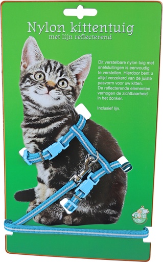 [BR_180293] Kittentuig met lijn refl neon blauw