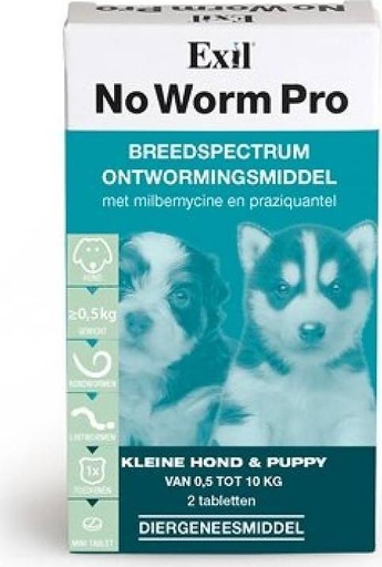 [E536                ] Exil No Worm Pro puppy 2 tabl 0.5 kg tot 10 kg