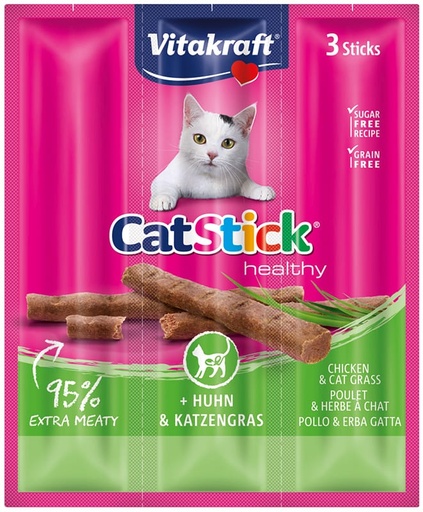 [31219] Vitakraft Cat-stick mini kip / kattengras