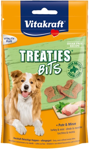 [BR_182468] Vitakraft Treaties Bits kalkoen & mint, 120 gr