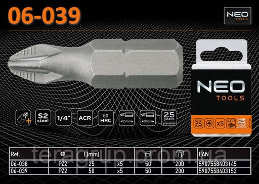 [BR_182754] Bit Neo PZ2 25mm ACR stuks