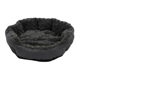 [BR_183011] J&V FLEECE BASKET ROSES & SUEDE GREY 40CM