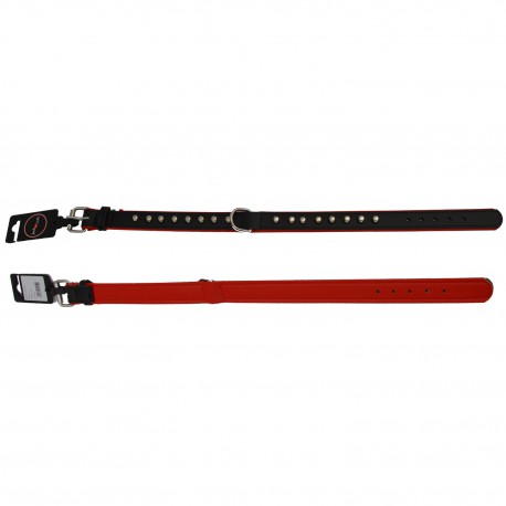 [BR_183194] J&V STUDS HALSBANDvetleder rood 40 cm