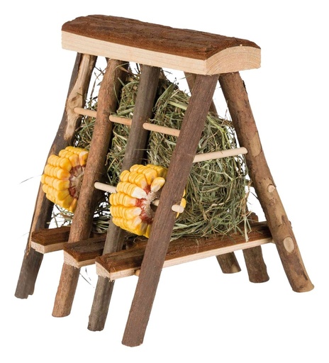 [BR_183343] Hay manger with hay and seed rings, 17 × 20 × 17 cm,