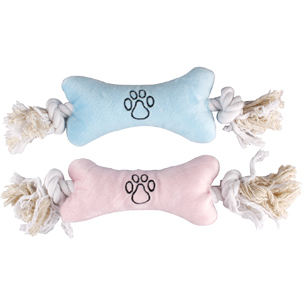 [BR_183543] Puppy pluche been met touw rz/bl