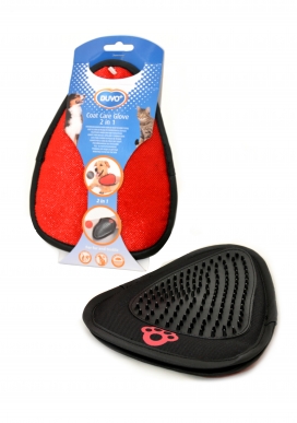 [BR_184186] Verzorgingshandschoen 2 in 1 zwart rood