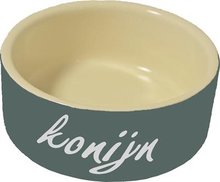 [BR_184250] Konijn Eetbak Steen Grijs 12cm
