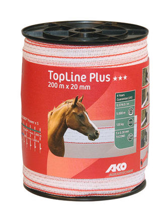 [BR_184892] AKO TopLine Plus schriklint wit/rood 2cm-200m