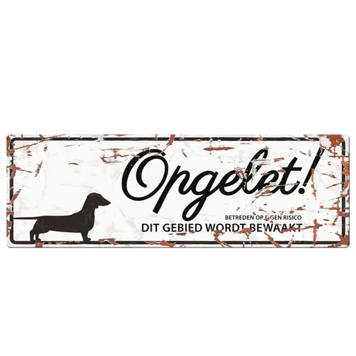 [BR_192135] WARNING SIGN DACHSHUND N wit