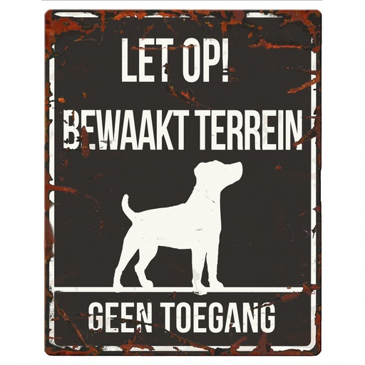 [BR_192137] WARNING SIGN SQUARE JACK RUSSEL N zw