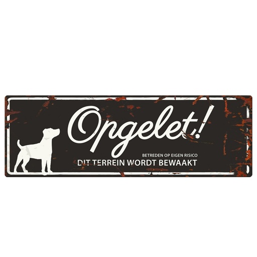 [BR_192138] WARNING SIGN JACK RUSSEL N zwart