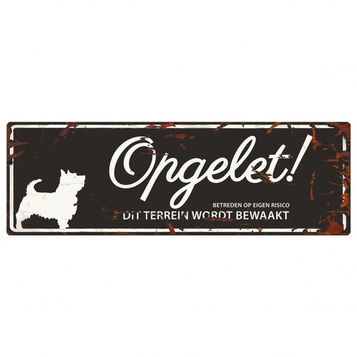[BR_192142] WARNING SIGN TERRIER N zwart