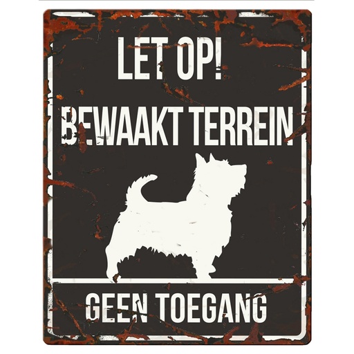 [BR_192144] WARNING SIGN SQUARE TERRIER N zwart