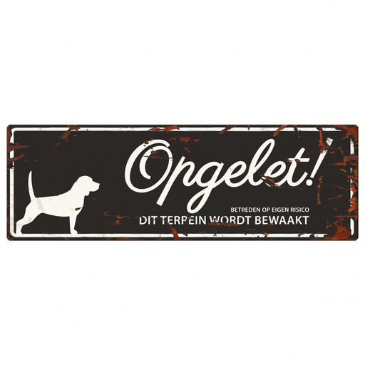 [BR_192146] WARNING SIGN BEAGLE N zwart