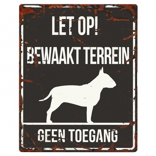 [BR_192149] WARNING SIGN SQUARE BULL TERRIER N zw