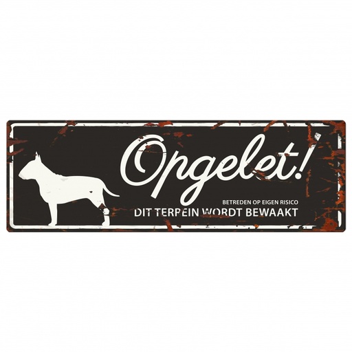 [BR_192150] WARNING SIGN BULL TERRIER N zwart