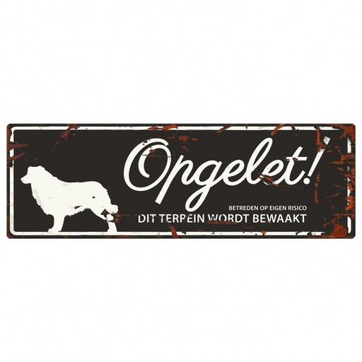 [BR_192154] WARNING SIGN COLLIE N zwart