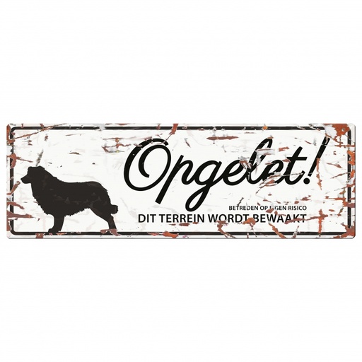 [BR_192155] WARNING SIGN COLLIEWHITE N wit