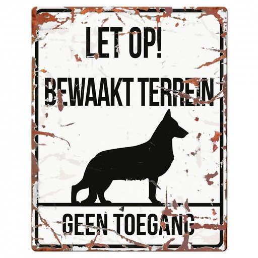 [BR_192164] WARNING SIGN SQUARE GERMAN S. N wit