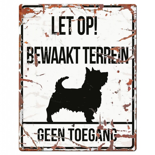 [BR_192315] WARNING SIGN SQUARE TERRIER N wit
