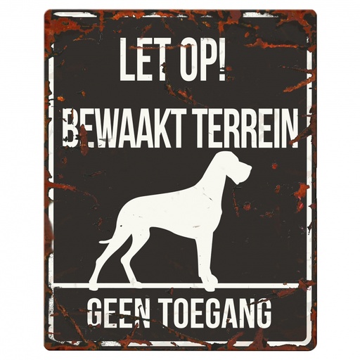 [BR_192327] WARNING SIGN SQUARE DANISH DOG N zw