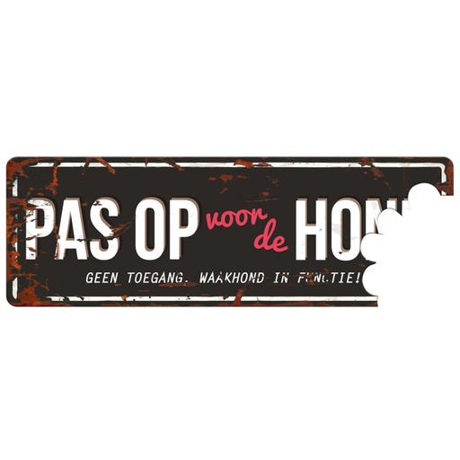[BR_192329] WARNING BEWARE OF THE DOG N zwart/ro