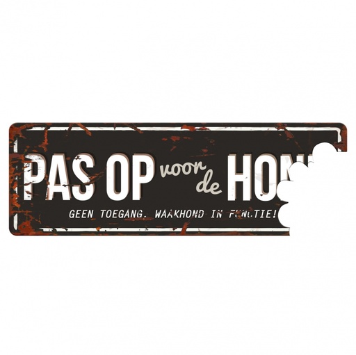 [BR_192331] WARNING BEWARE OF THE DOG N zwart/gr