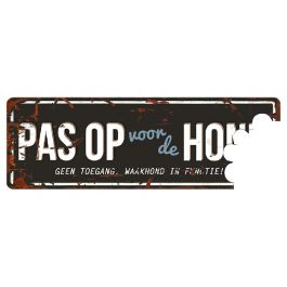 [BR_192333] WARNING BEWARE OF THE DOG N zwart/bl