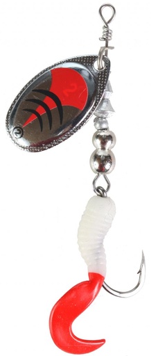 [DI3004-2059] LFT Twisttail Spinner (2) Silver Red