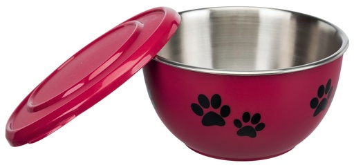 [BR_193646] Fresh Feed, RVS Voer/Waterbak, met deksel, 0,9 l/ø 15 cm