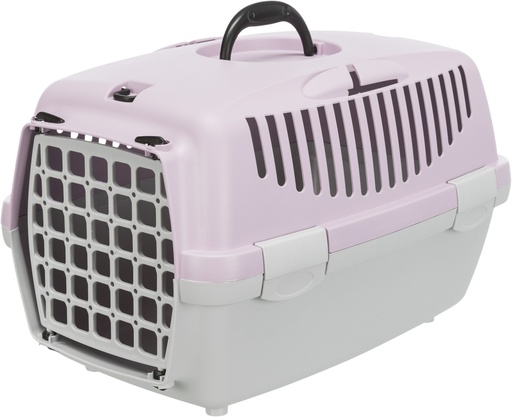 [39813] Vervoersbox Capri 1, XS: 32 × 31 × 48 cm, lichtgrijs/lila