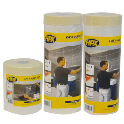 [BR_197993] Afdekfolie met afplakband Easy mask film crêpe 110cm x 33m.