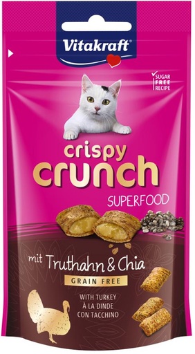 [BR_198436] Vitakraft Crispy Crunch Kalkoen/Chia superfood 60gr