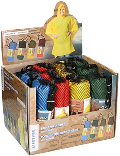 [L91198] Poncho Adult 100x130cm. (assorti-4)
