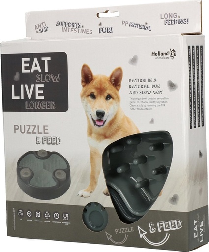 [BR_199009] Eat Slow Live Longer puzzel Grijs