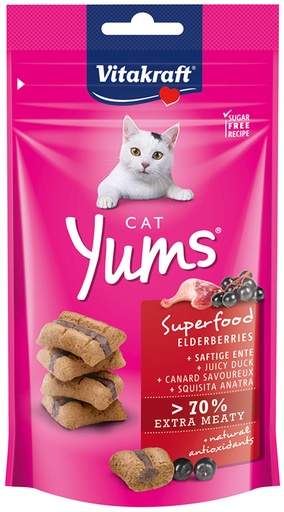 [39810] V* Vitakraft Cat Yums eend / vlierbessen superfood
