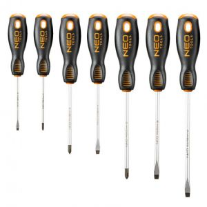 [04-206] Schroevendraaierset 7 Delig Magnetisch, S2 Staal Staal, Pro Grip, TUV M+T, Hoge