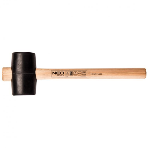 [25-052] Rubberhamer 425gr, USA Hickory Natuurrubber, CE en TUV M+T