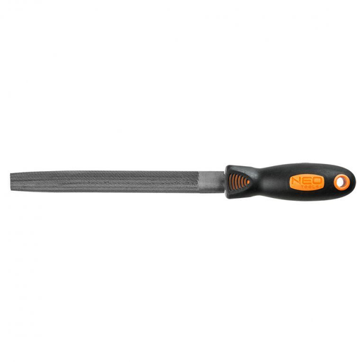 [37-122] Metaalvijl 200mm, Half Rond Grofte 2, T12 Staal, TPR Gecoat