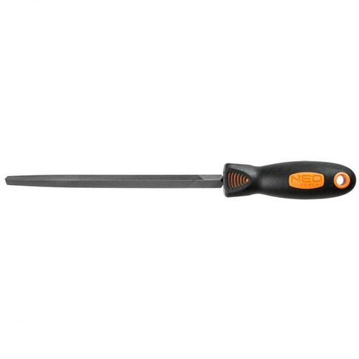 [37-422] Metaalvijl 200mm, Driehoek Grofte 2, T12 Staal, TPR Gecoat