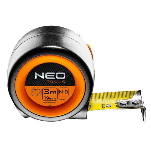 [67-113-1] Rolmaat 3 mtr Compact, Magnetisch Nylon Gecoat, 16mm Band Breedte