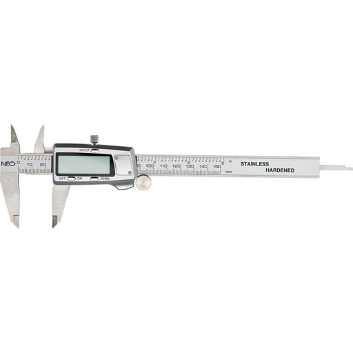 [BR_199765] Digitale schuifmaat 0-150mm RVS, 0,02mm/m, 0-150mm, mm/inch, 5 Cijfer Display