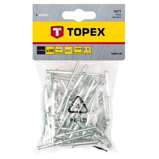 [BR_199816] Popnagels 4,8x10mm 50 Stuks Verpakking, Aluminium