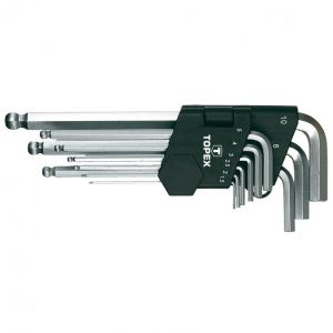 [35D957] Inbusset Lang met Kogel 1,5-10mm, CrV Staal