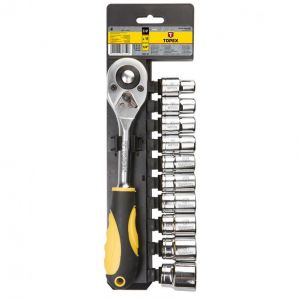 [BR_199838] Doppen + Ratel 1/4"", 11 Delig CrV Staal
