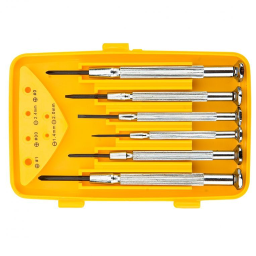 [39D559] Precisie Schroevendraaierset 6 Delig Extra Gehard, CrV Staal